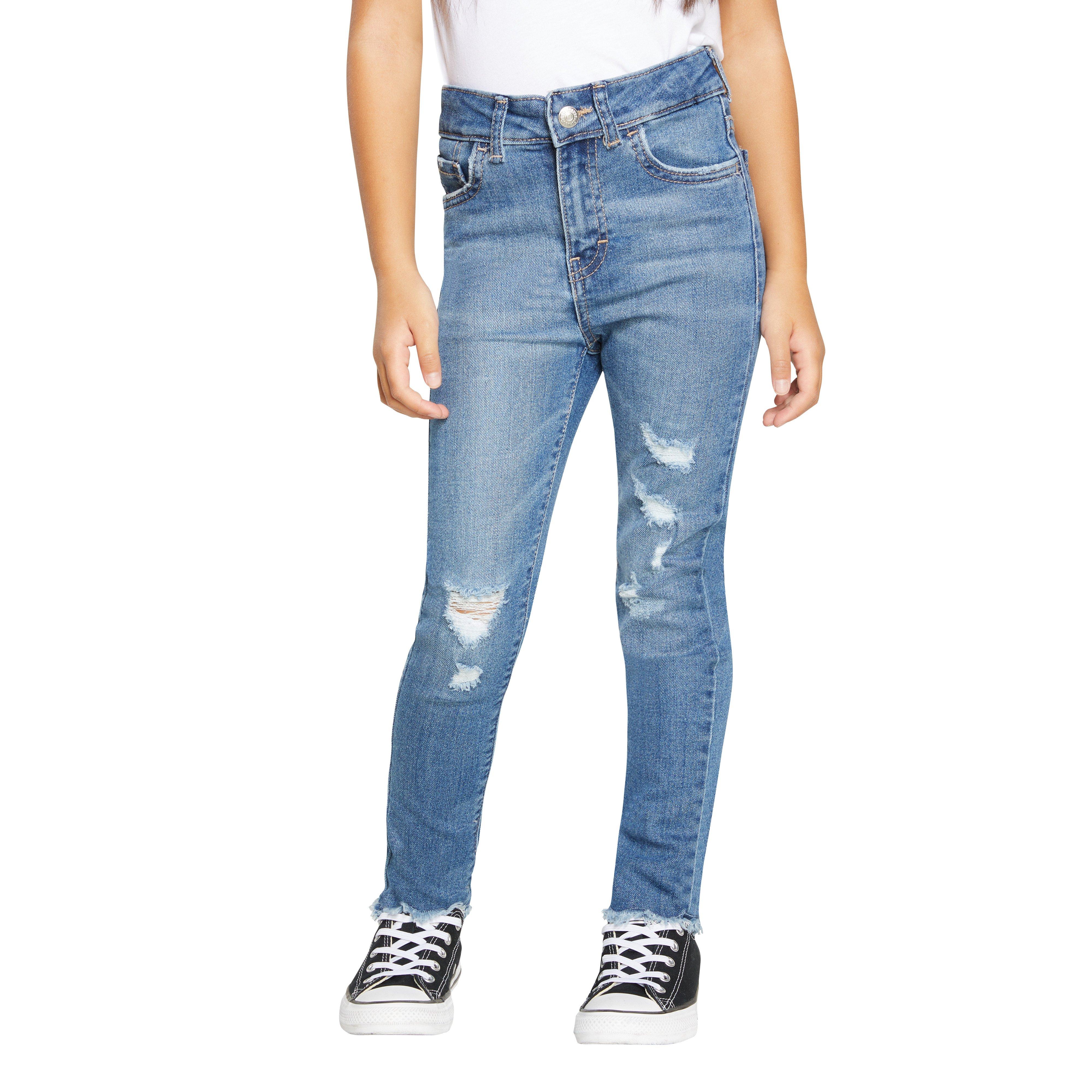 Levi's Little Girls' 720 High Rise Super Skinny Med Wash Hometown Jeans - Blue Denim - HOMETOWN BLUE